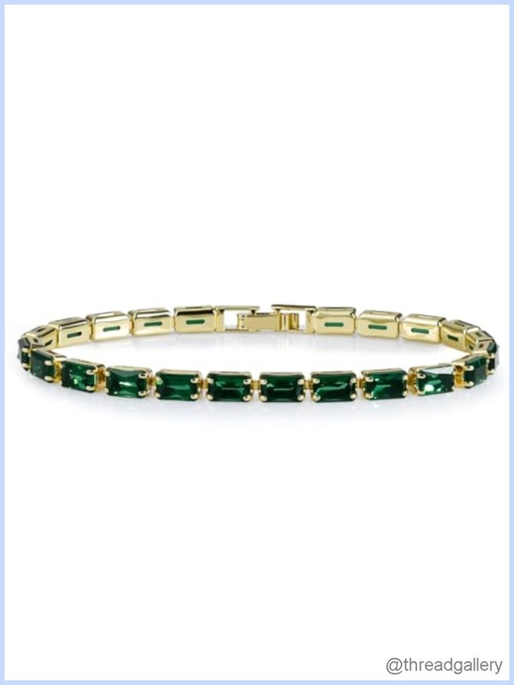 Stainless Steel Tennis Bracelet Green Emerald CZ Simulated